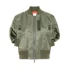 Sacai Short-sleeved Bomber In Green