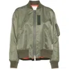 Sacai Khaki Nylon Twill Bomber Jacket In Green