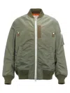 Sacai Khaki Nylon Twill Bomber Jacket In Green