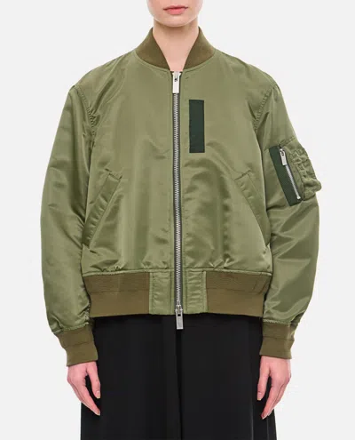 SACAI GREEN NYLON TWILL JACKET