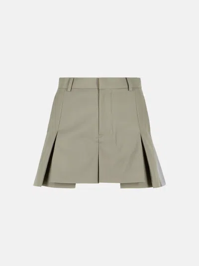 Sacai Green Polyester Blend Miniskirt