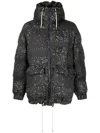 Sacai Bandana-print Padded Jacket In Grey