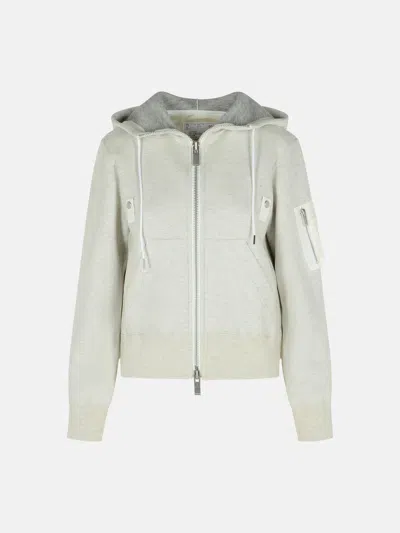 Sacai Grey Cotton Blend Sweatshirt In Neutral