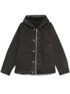 Sacai Cotton Hooded Jacket In Green