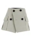 Sacai Mini Skirt With Built-in In Grey