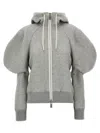 Sacai Balloon Sleeves Hoodie In Grey