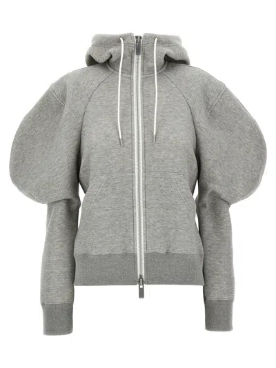 SACAI GREY SPONGE HOODIE
