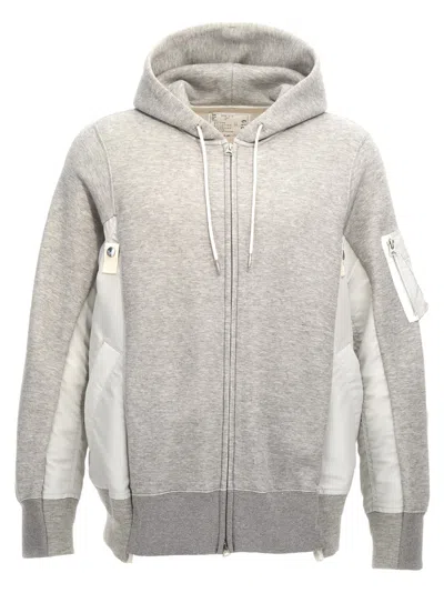 SACAI GREY SPONGE HOODIE