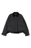 Sacai Grosgrain & Twill Blouson Jacket In Black