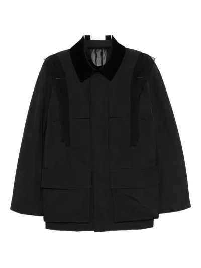 Sacai Grosgrain Jacket In Black