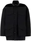 Sacai Pocket-detailed Velvet Panel Jacket In Black