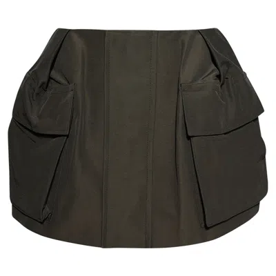 Pre-owned Sacai Grosgrain Shorts 'khaki' | Green | Women's Size 2