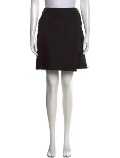 Pre-owned Sacai Grosgrain Trim Knee-length Skirt In Black