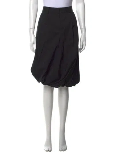 Pre-owned Sacai Grosgrain Trim Midi Length Skirt In Black
