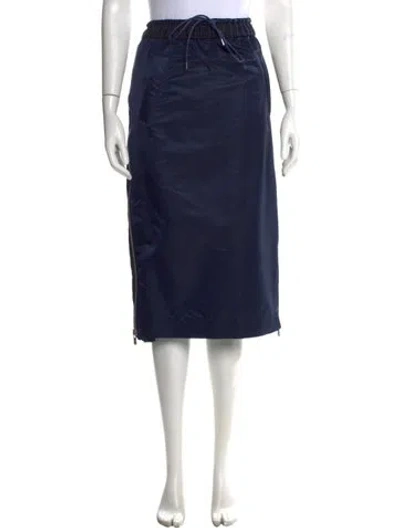 Pre-owned Sacai Grosgrain Trim Midi Length Skirt In Blue