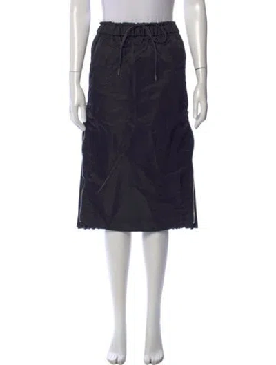 Pre-owned Sacai Grosgrain Trim Midi Length Skirt W/ Tags In Black