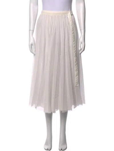 Pre-owned Sacai Grosgrain Trim Midi Length Skirt In White