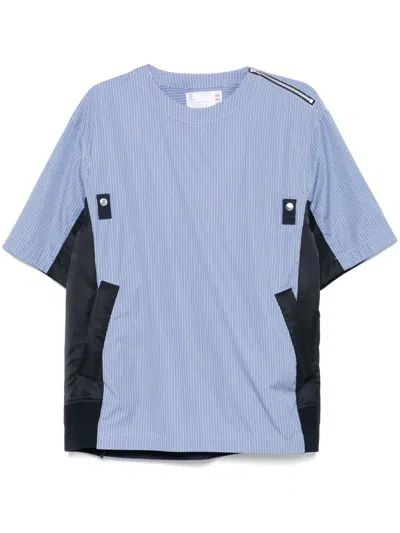 Sacai Halo-stripe Shirt In Blau