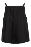 Sacai High-low Poplin Camisole Shirt In Black