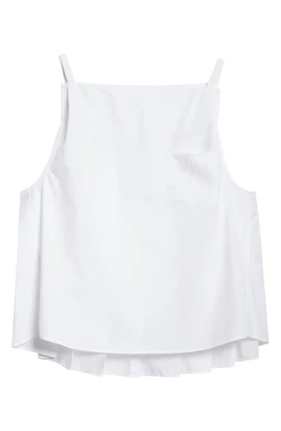 Sacai High-low Poplin Camisole Shirt In White