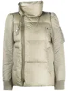 Sacai High-neck Padded Jacket In Green