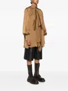 Sacai Womens Beige Relaxed-fit High-neck Woven Mini Dress In Brown