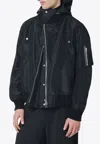 Sacai High-neck Zip Bomber Jacket In Black