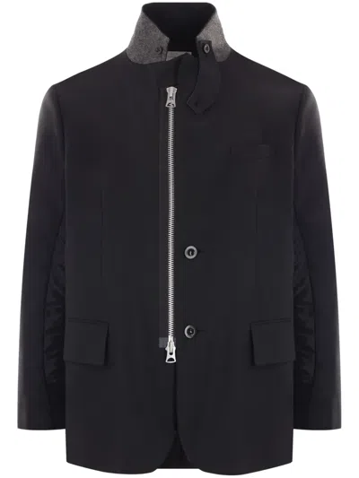 SACAI 高领拉链西装夹克