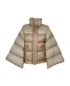 Sacai High-necked Quilted Cotton Suit In Nude