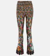 Sacai High-rise Floral Pants In Multi