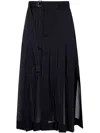 Sacai High Twist Voile Skirt In Black