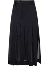 Sacai Women's High Twist Voile Skirt In Black