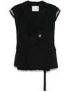 Sacai High Twist Voile Vest In Black