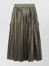 Sacai High Waist Pleated Skirt With Side Pockets In Black