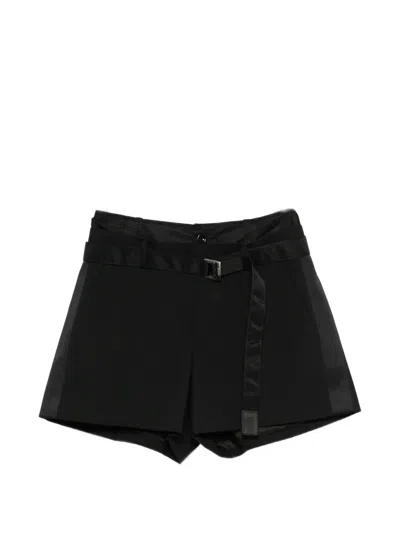Sacai High-waist Shorts In Black