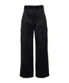 Sacai Belted Wide-leg Cargo Trousers In Black