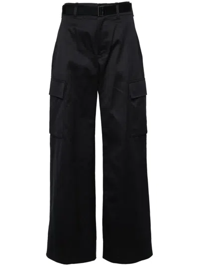 SACAI HIGH-WAIST WIDE-LEG CARGO PANTS