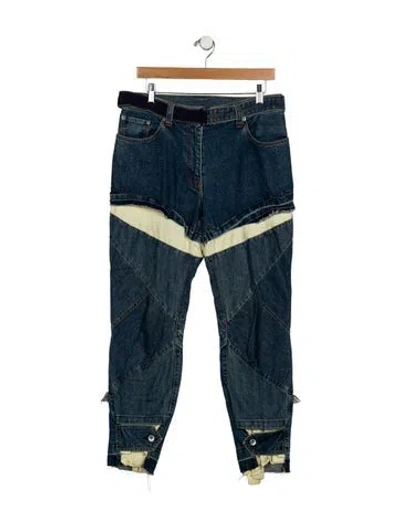 Pre-owned Sacai High-rise Skinny Leg Jeans In Blue