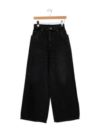 Pre-owned Sacai High-rise Wide Leg Jeans In Black