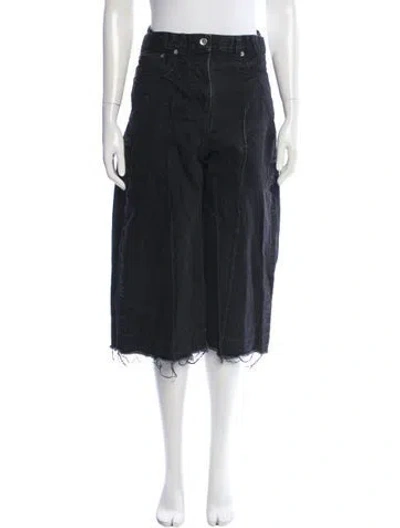 Pre-owned Sacai High-rise Wide Leg Jeans In Black