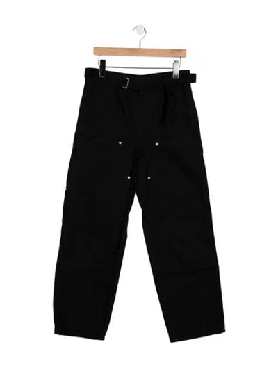 Pre-owned Sacai High-rise Wide Leg Jeans In Black