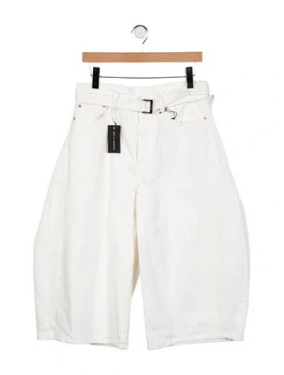 Pre-owned Sacai High-rise Wide Leg Jeans W/ Tags In White