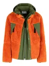 Sacai Wool-blend And Canvas Jacket In Orange