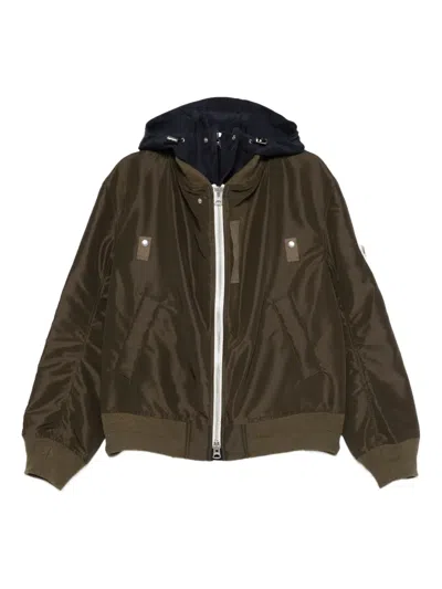 Sacai Nylon Twill X Grosgrain Blouson Clothing In Green