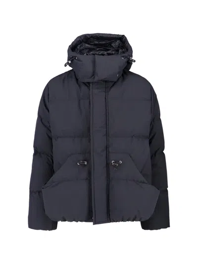 Sacai Hooded Down Jacket In Blue