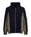 Sacai Hooded Drawstring Coat In Black