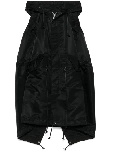 Sacai Hooded Dress In 黑色