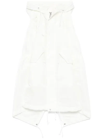 Sacai Hooded Dress In White