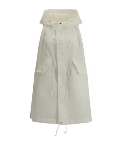 Sacai Hooded Dress In White