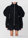Sacai Hooded Fleece Balloon Sleeve In Black